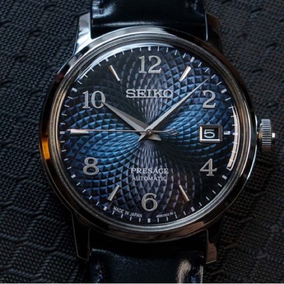 Seiko Manhattan Blue Cocktail Time 38mm + grey nubuck strap - Picture 5 of 7